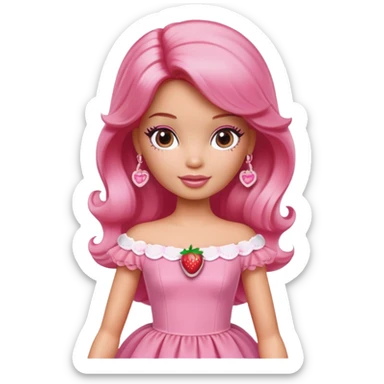 strawberry shortcake barbie but pink sticker