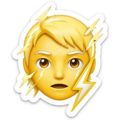 Lightning face emoji sticker