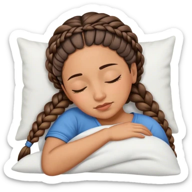 Sleeping Latino woman with braids sticker