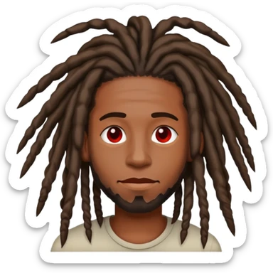 black guy with dreads with some dreads red sticker