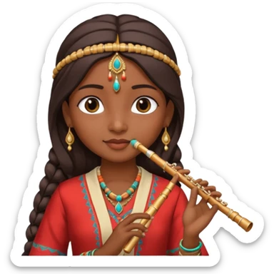 Indian Girl With Fluteü sticker