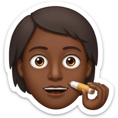 Rolling eyes with blunt in mouth sticker