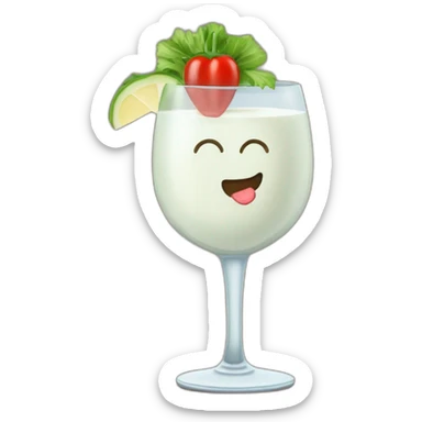 ranch dressing in a wine glass sticker