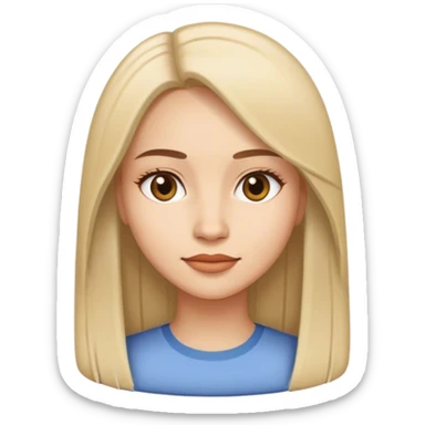 mujer con pelo liso sticker