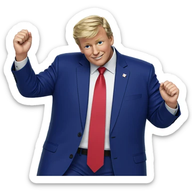 smiling boy in blue suit sticker