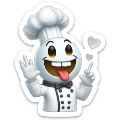 ghost chef blowing kiss heart with its hand sticker