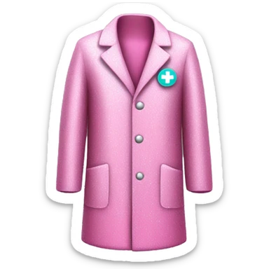 Pink medical coat with glitter sticker