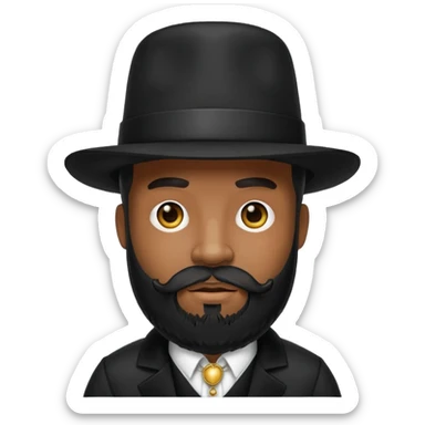 A black pimp with a full beard sticker