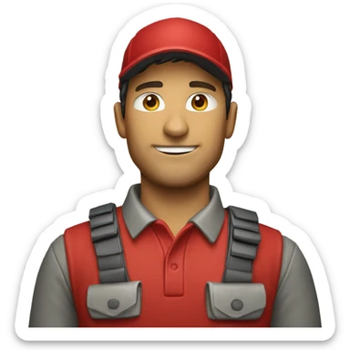 Repartidor con polo rojo  sticker