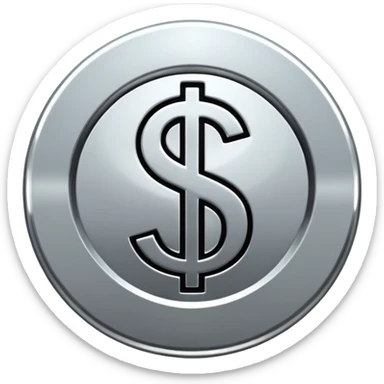 $ dollar metal symbol sticker