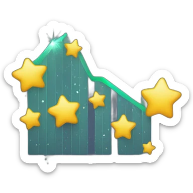 trending graph with sparkles around it sticker