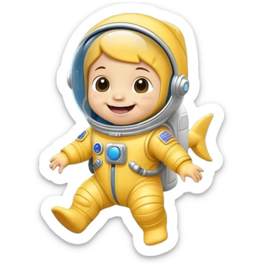 Baby shark on the moon sticker