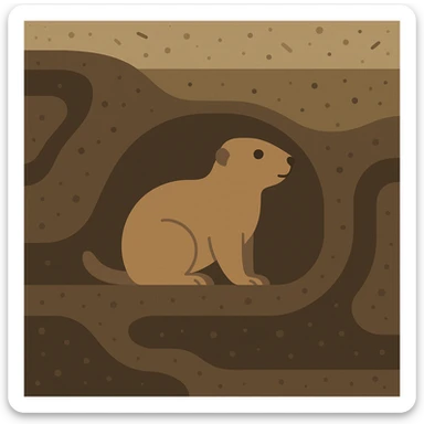 Flat design style Prairie dog under ground sticker