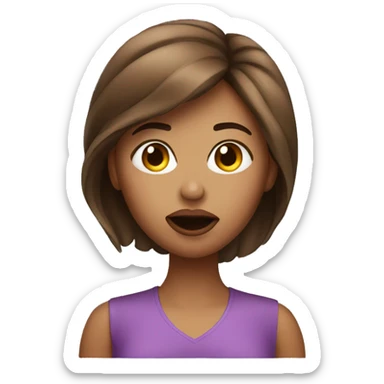 Woman blowing a kiss, brown hair. Light skin  sticker