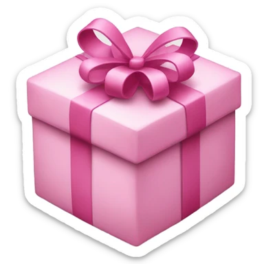 Pink Christmas present on a white background sticker