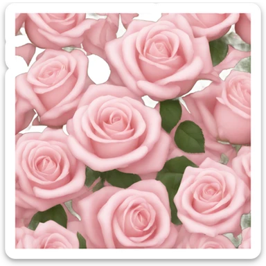 bunch of pale pink roses sticker