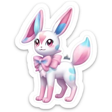 Kawaii Gorgeous Beautiful Shiny Sparkly Sylveon-Pokémon full body sticker sticker