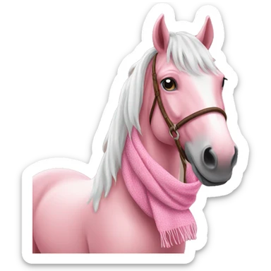 Pink horse wearing a scarf  sticker