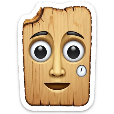 uma madeira com cara de sticker