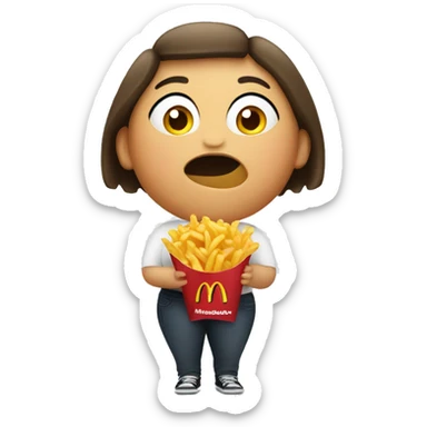 Fat female eating McDonald’s  sticker