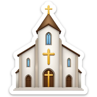 generar emoji de la oblea blanca de la iglesia que es redonda con un cruz en medio  sticker