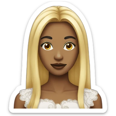 Masquerade woman straight hair sticker