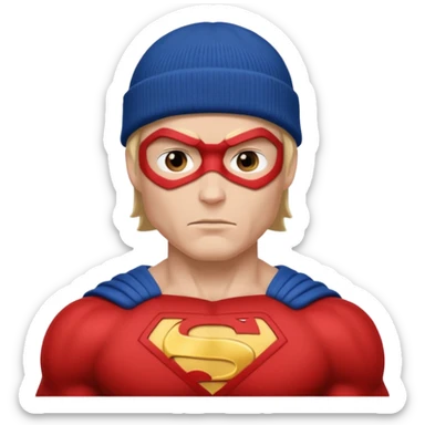 superhero with beanie sticker