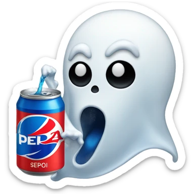 Ghost drinking pepsi sticker