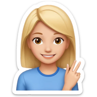 girl talking to a brick wall sticker