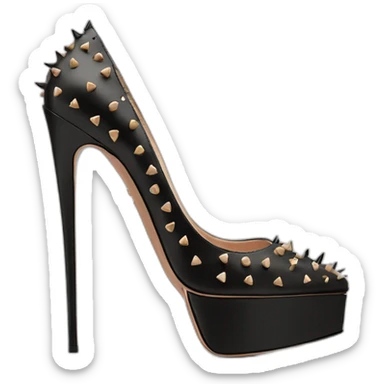 VALENTINO Tan-go PLATFORM PUMP black spikes sticker