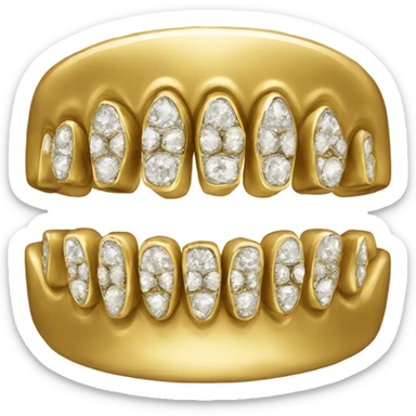 Gold diamond grill sticker