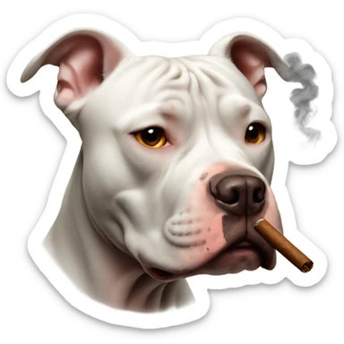 Pitbull smoking a cigar sticker