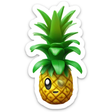 3D  pineapple  👱‍♀️🍍 with big shiny eyes.  pineapple cute  ☺️ sticker