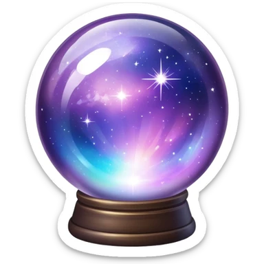 Crystal with galaxy inside sticker