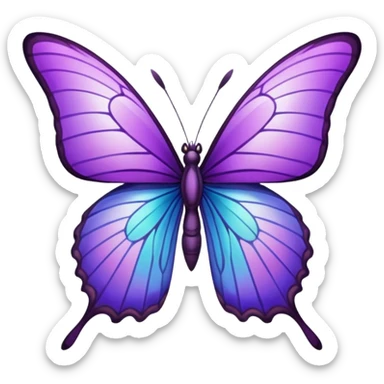 Purple butterfly with sharp ends on their wings sticker