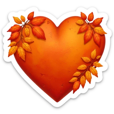 Autumn heart sticker