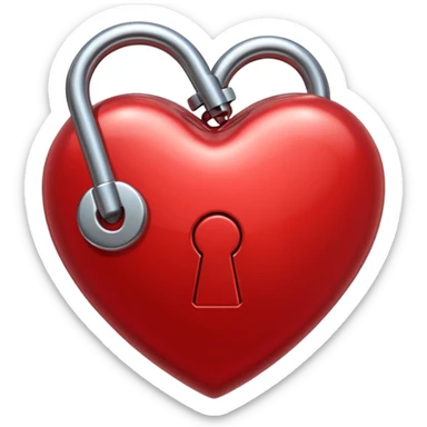Red heart is locked sticker