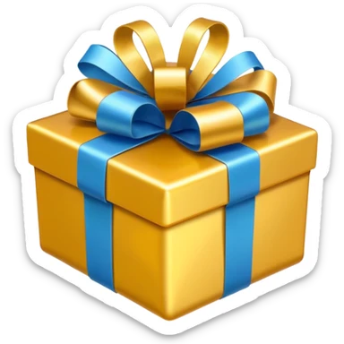 Golden heart with gifts sticker