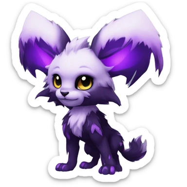 Anthro-Edgy-Cool-Black-Purple-Contrast-Colors-Fantasy-Fur-Sona-Chibi-Shiny-Fakémon-Hybrid full body sticker