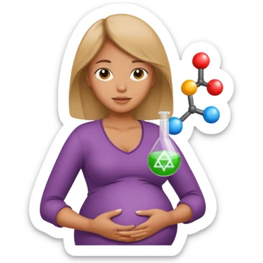 chemical molecule symbol next to a pregnant  sticker