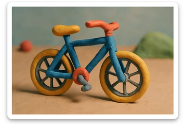 bike in claymation style sticker