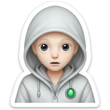 alien, cold White Coat with Hoodie  sticker