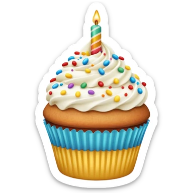  birthday Cupcake with white icing sticker