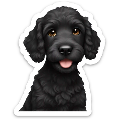 black puppy labradoodle sticker