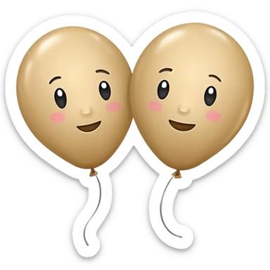 Two beige balloons left up, right down sticker