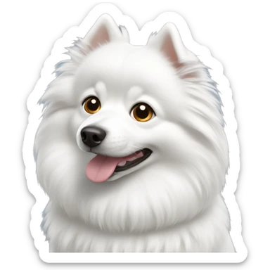 white spitz dog sticker