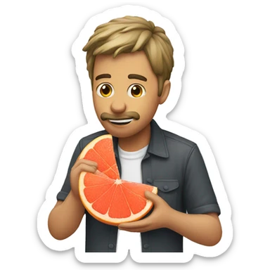 Man emoji eating grapefruit sticker