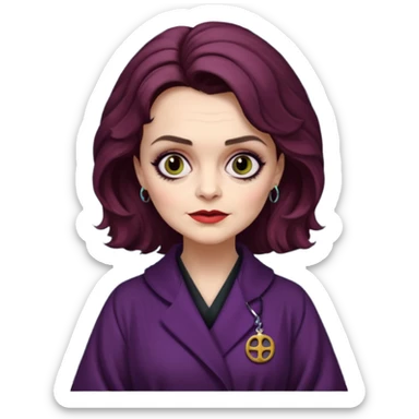 Psychiatrist dr julia hoffman from dark shadows, helena bonham carter, in psychiatrist robe sticker