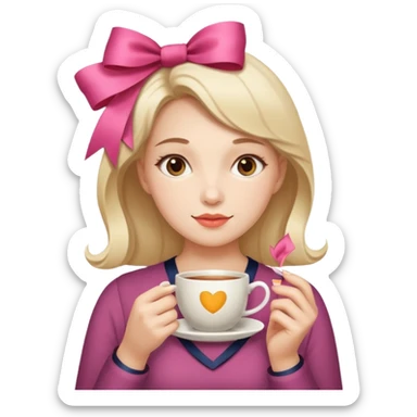 🧘🏼‍♀️🍵🎀 sticker