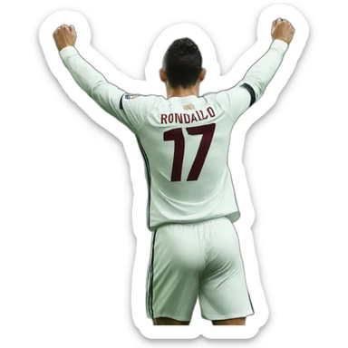 Cristiano Ronaldo celebrating a goal doing the siu sticker